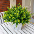 Artificial Flowers for Outdoors, 12 Bundles UV Resistant, Green | Realistic UV-resistant plastic flowers for patios, planters, porch, garden and outdoor decoration.