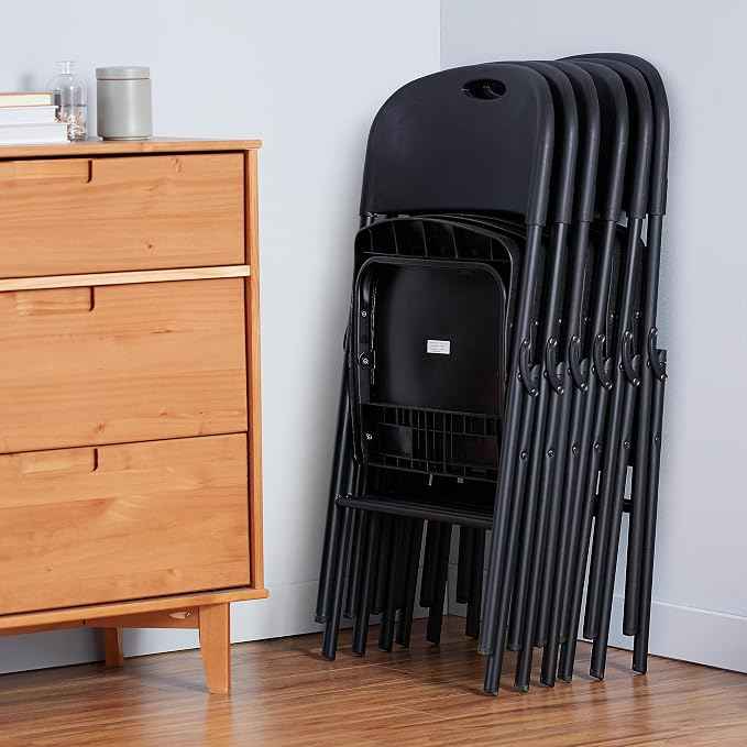Amazon Basics Sturdy Foldable Plastic Chair, 350-Pound Capacity