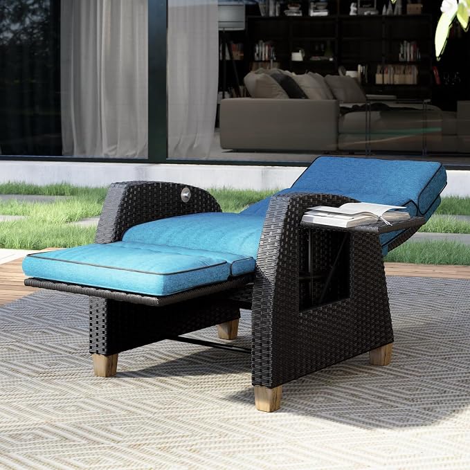Grand patio Outdoor Recliner Chair Patio 150° Lay Flat Recliner - Image 4