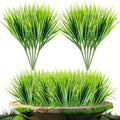 MAQIHAN 10PCS Artificial Grass Plants - Faux Wheat Greenery Outdoor Decor | Realistic UV Resistant Fake Grass Stems for Planters, Porch, Patio, Garden, Artificial Greenery for Indoor Outdoor Decoration