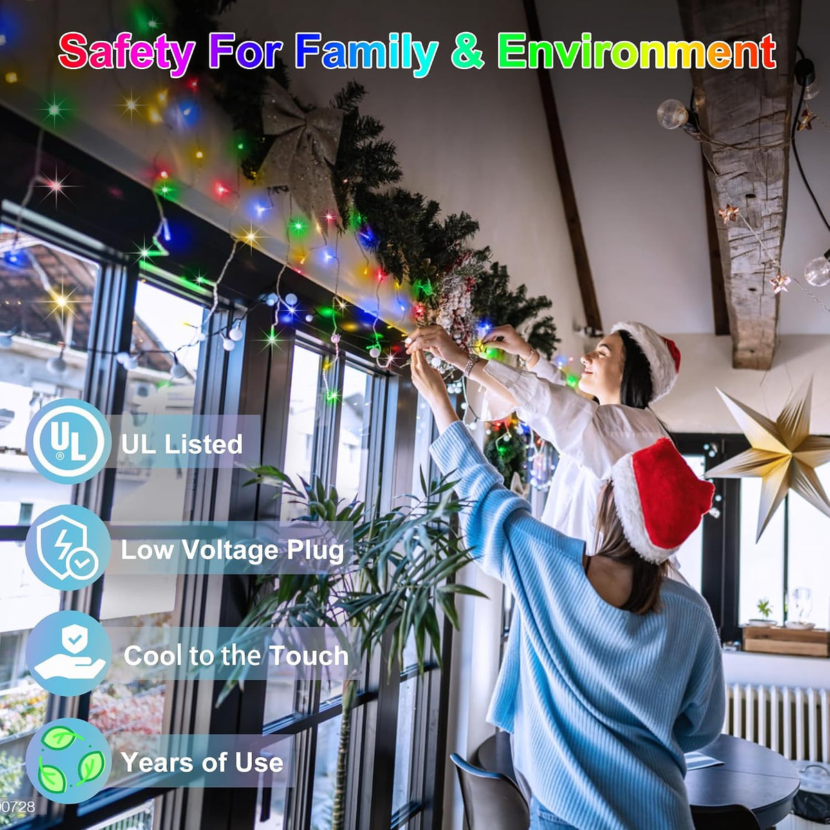670 LED 66FT Christmas Icicle Lights, 148 Drops, 12 Modes, Multicolor | Weather-resistant Twinkle String Lights with Timer Memory and Dimming for Eaves, Roofs, Windows, Patios Decor