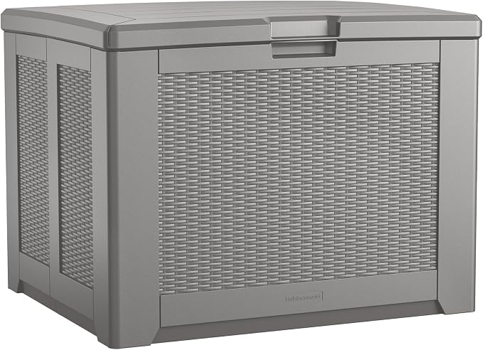 Rubbermaid Medium Resin Outdoor Storage Deck Box Weather Resistant Gray Deck by Rubbermaid