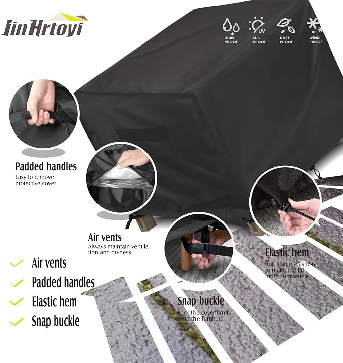 JinHrtoyi Patio Square Table Cover, 22Wx22Dx18H Inches 100% Waterproof Heavy - Image 5