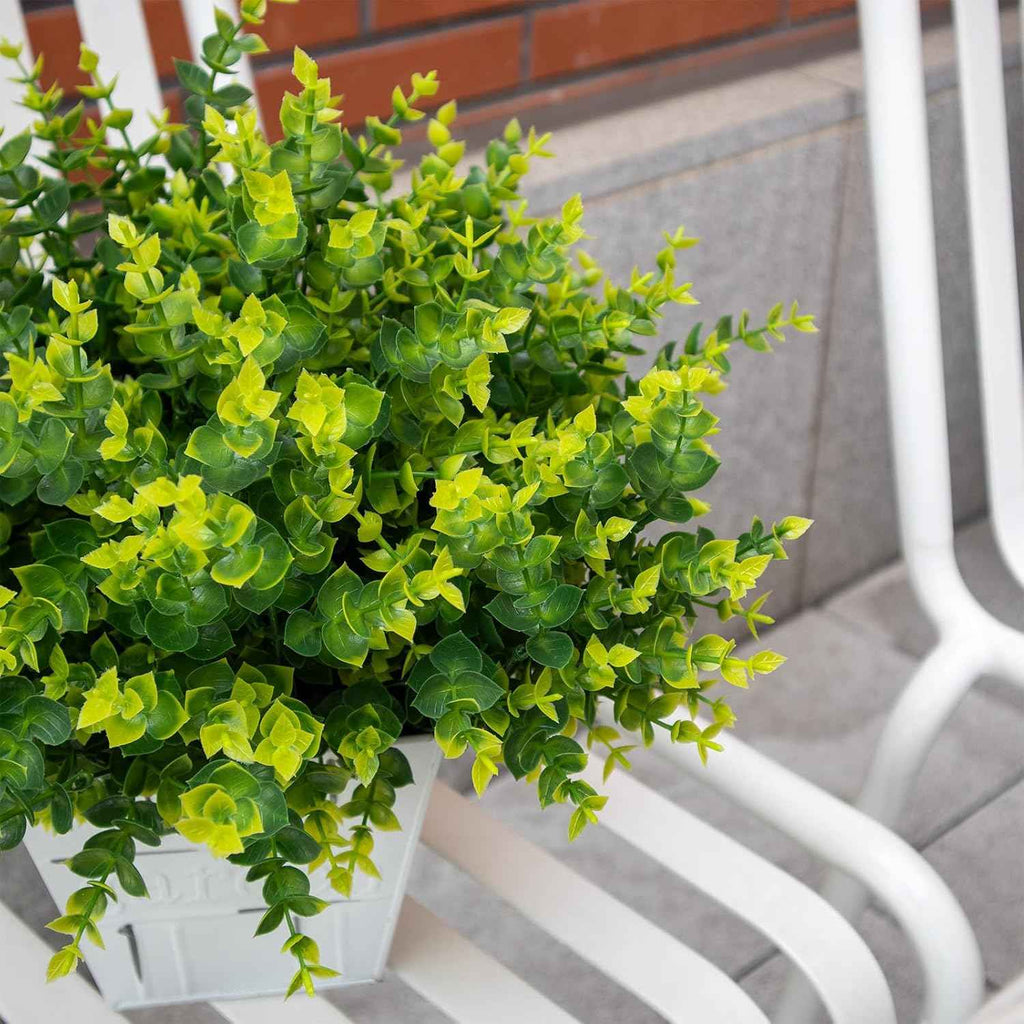 Artificial Flowers for Outdoors, 12 Bundles UV Resistant, Green | Realistic UV-resistant plastic flowers for patios, planters, porch, garden and outdoor decoration.