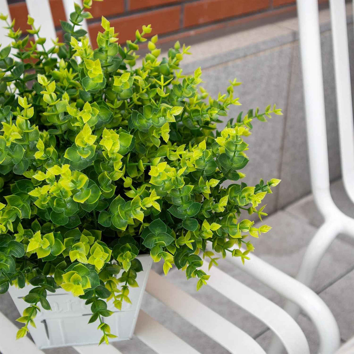Artificial Flowers for Outdoors, 12 Bundles UV Resistant, Green | Realistic UV-resistant plastic flowers for patios, planters, porch, garden and outdoor decoration.
