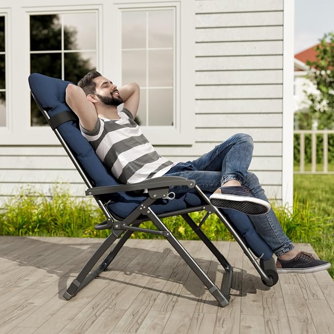 UDPATIO Oversized Zero Gravity Chair, 33In XXL Patio Reclining Chair - Image 2