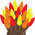 Novelty Lights 24FT 70 LED C6 Thanksgiving & Outdoor Christmas Tree Lights | Commercial Grade LED String Lights, Permanent Christmas Lights, Outdoor Tree Decorations, Yellow, Red & Orange Lights