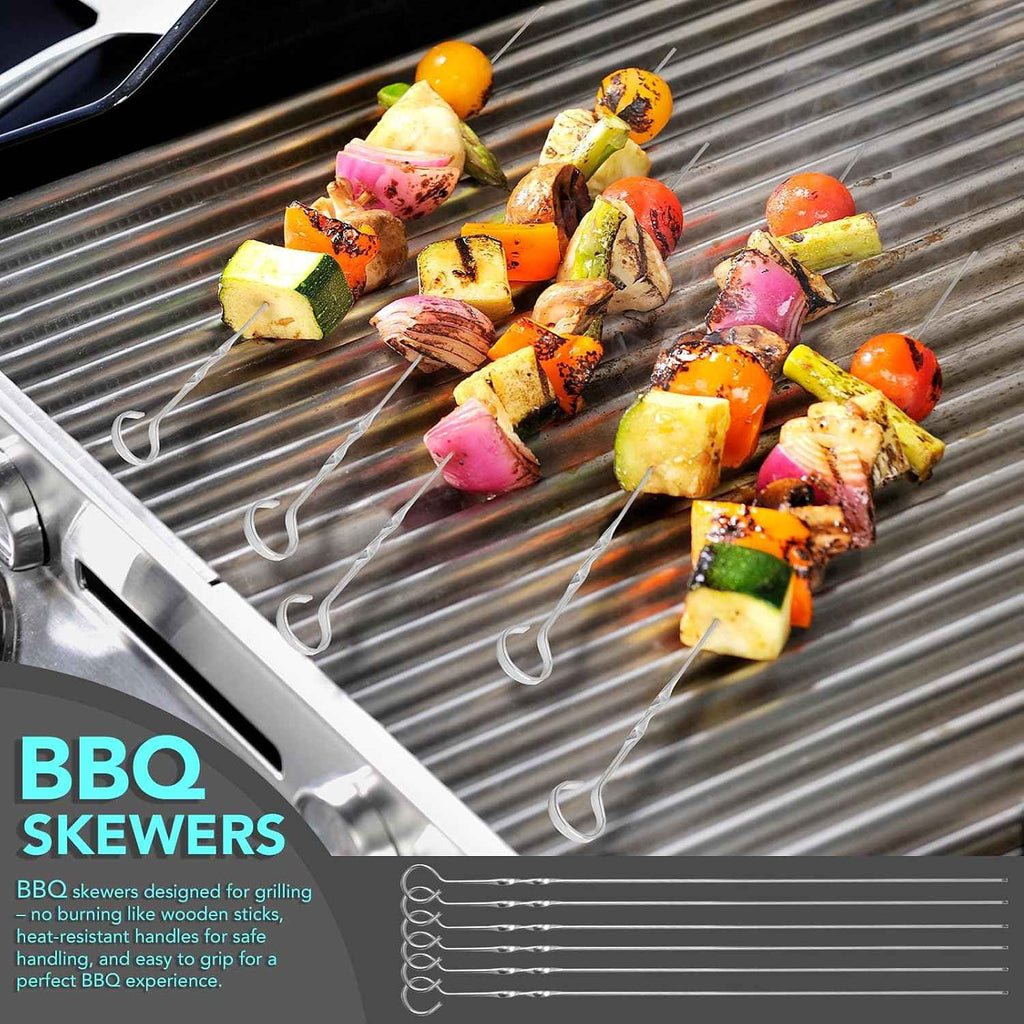 5-Piece Grill Tools Set, Heavy Duty BBQ Utensils with Extra Tough Wire Brush, Spatula, Tongs, Fork & Basting Brush – Outdoor Grilling Accessories & Gifts for Men Dad (Camping, Backyard)