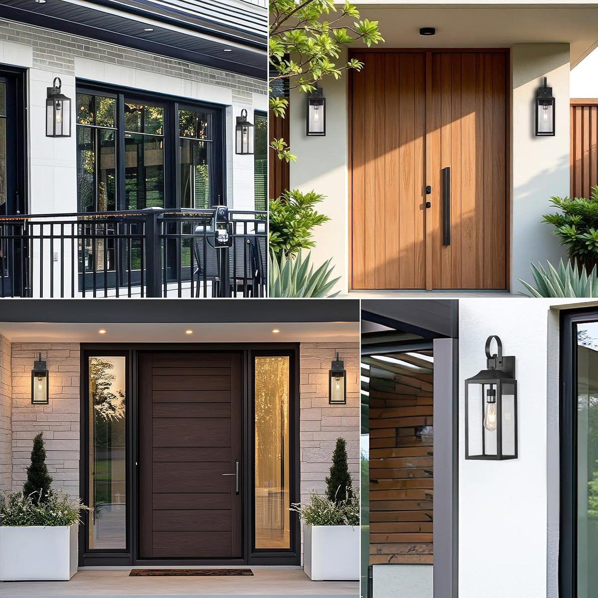 19" Large Outdoor Light Fixture 2 Pack, Black Exterior Lighting Fixtures | Anti Rust Porch Lights Outdoor, Modern Wall Lantern Coach Lamps Sconce, Outside Lights for House, Doorway, Garage, Patio