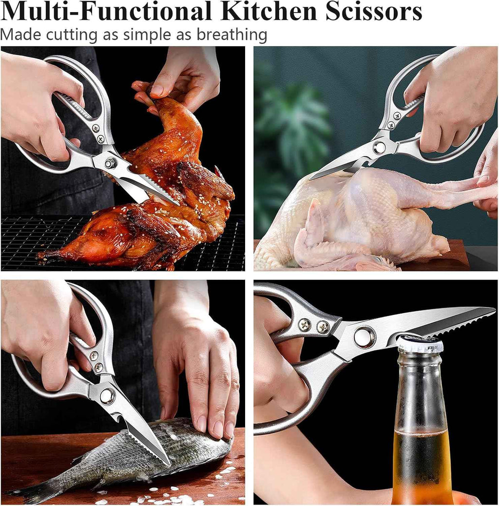 RINPIR 35pcs Grilling Tools Set with Aluminum Case for Men Dad Gifts,Brown | Stainless Steel, BBQ Accessories Kit with Scissors, Professional Grill Utensils, for Outdoor Camping, Christmas, Birthday