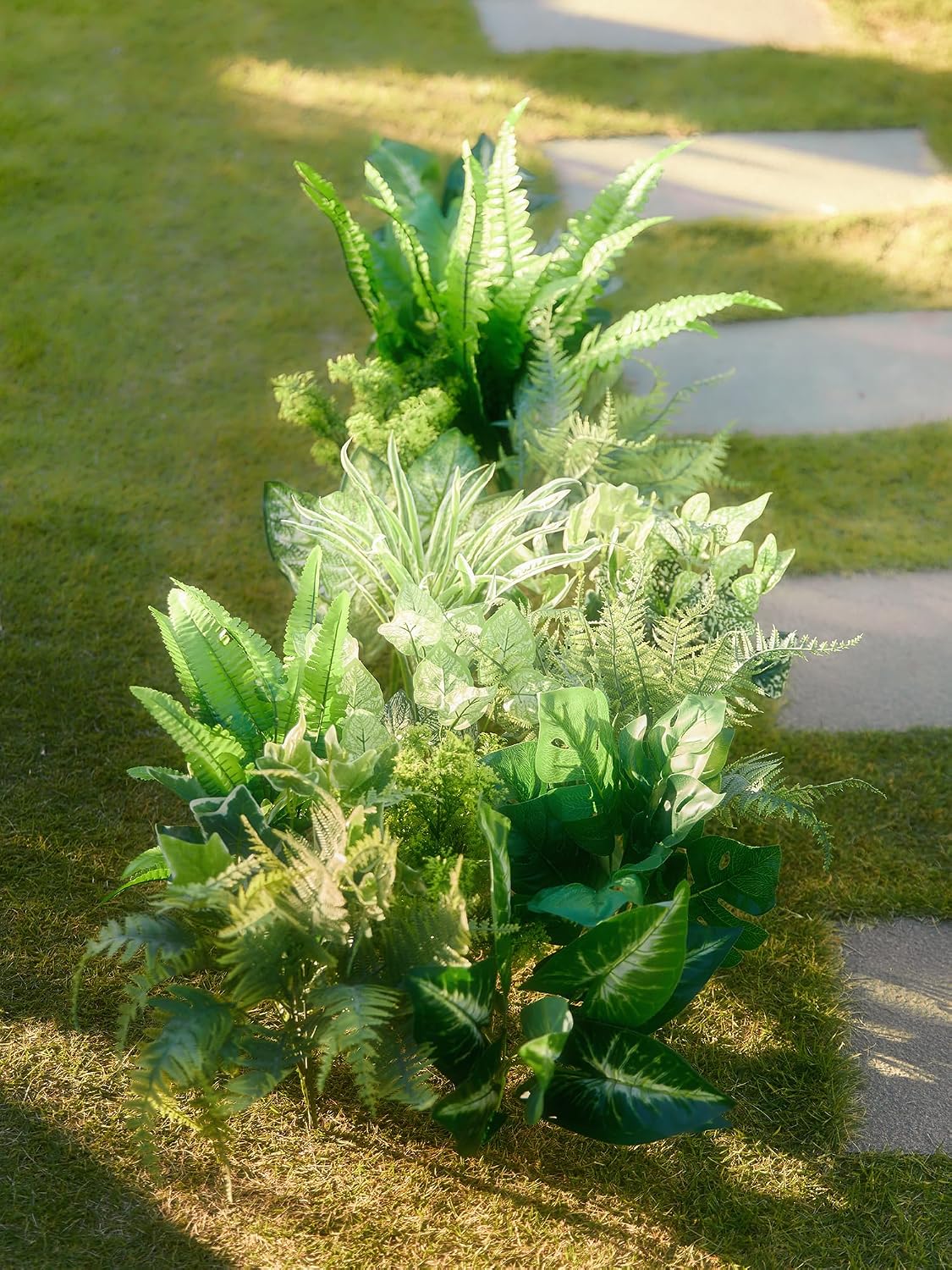 PARTY JOY 14 Bunches Fake Plants Outdoor, Fake Bushes UV Resistant Artificial Flowers Greenery Shrubs Faux Greenery for Outdoor Garden Patio Front Porch Yard Decor