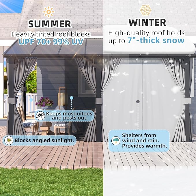 AECOJOY 14' x 12' Gazebo Outdoor Pergola - Image 2