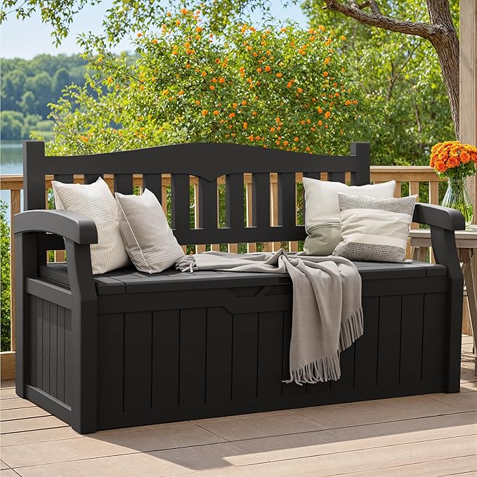 Greesum 80 Gallon Deck Box Storage Bench, Patio Furniture, Waterproof and UV by BuynowfromGreesum