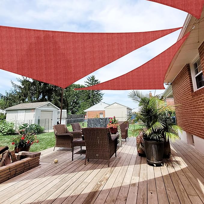 Patio Paradise 16' x 16' x 15'10" Sun Shade Sail Triangle Canopy, Permeable by Patio