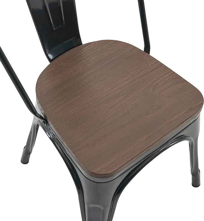 Nazhura Metal Dining Chair Farmhouse Tolix Style