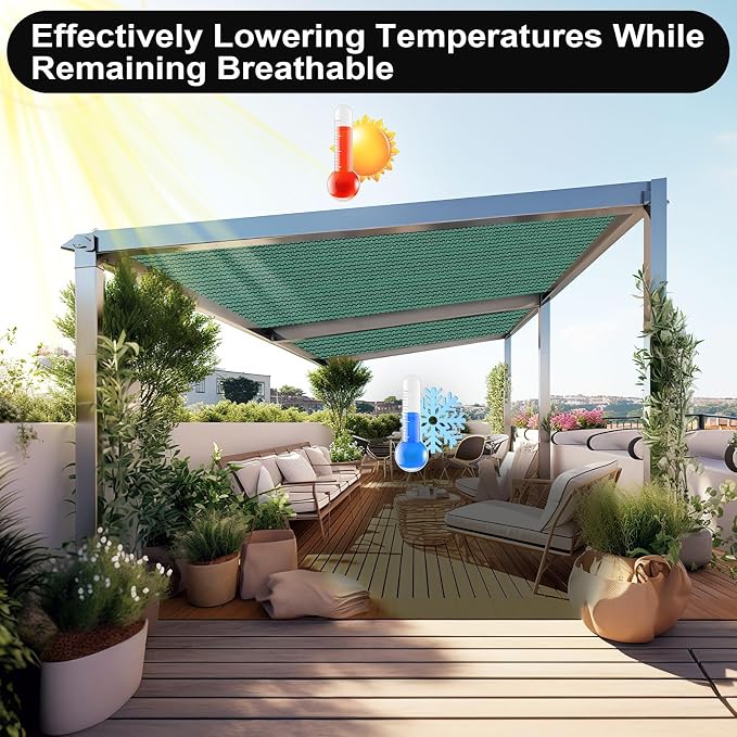 Artpuch 90% Sun Shade Cloth, 6 x 12 FT Pergola Shade Cover Canopy - Image 6