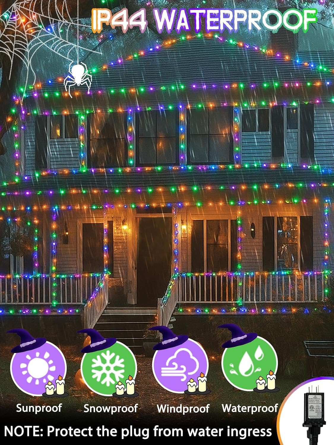 200 LED Smart RGB Color Changing String Lights APP & Remote for Halloween | 66 FT Halloween Twinkle Lights IP44 Waterproof, Timer, Music Sync, Multiple Colors & Modes, Outdoor Christmas Fall Decoration