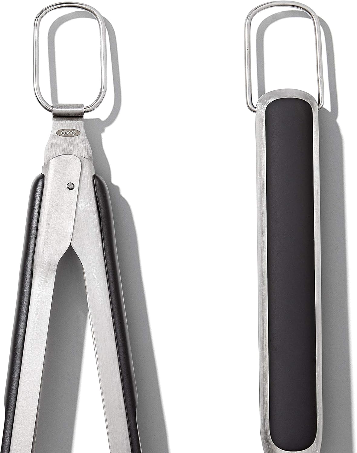 OXO Outdoor Grilling Turner and Tongs Set | Grilling Spatula and Tongs, Beveled Head Slides Under Food, Non-Slip Grip, Hanging Ring, Ideal for Grilling & BBQ