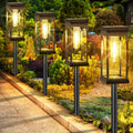 BesLowe 8-Pack Solar Pathway Lights Outdoor, Landscape Lights Warm White | Upgraded Large Size & Bright LED, Auto ON/OFF, IP65 Waterproof, Easy Installation, Solar Powered Lights for Garden Walkway