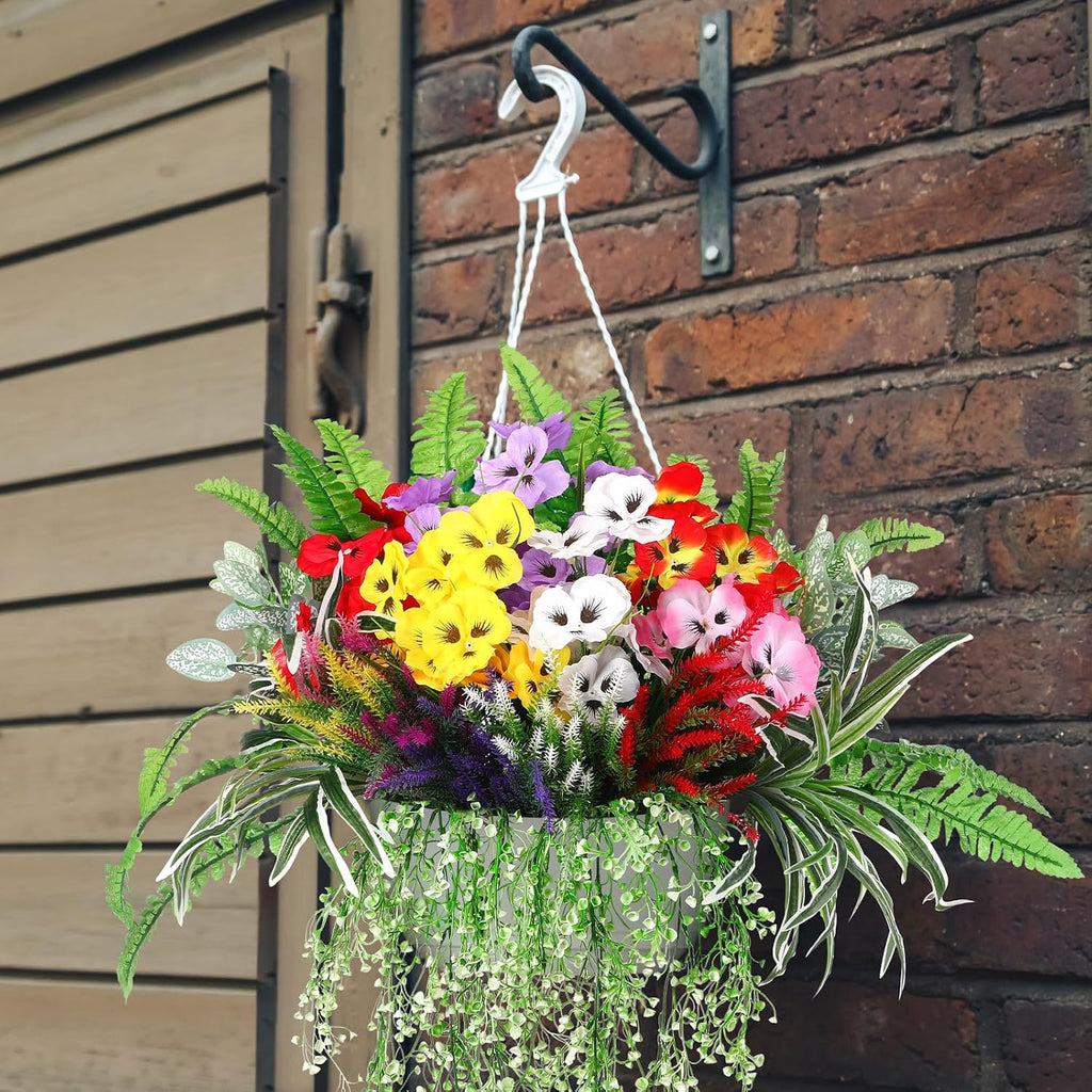 Daifunli 24 Pcs Artificial Plants for Outdoor, Fake Flowers Greenery UV Resistant Faux Plant Stems Shrubs Hanging Porch Patio Garden Window Box Home Wedding Summer Spring Decor(Mix Color)