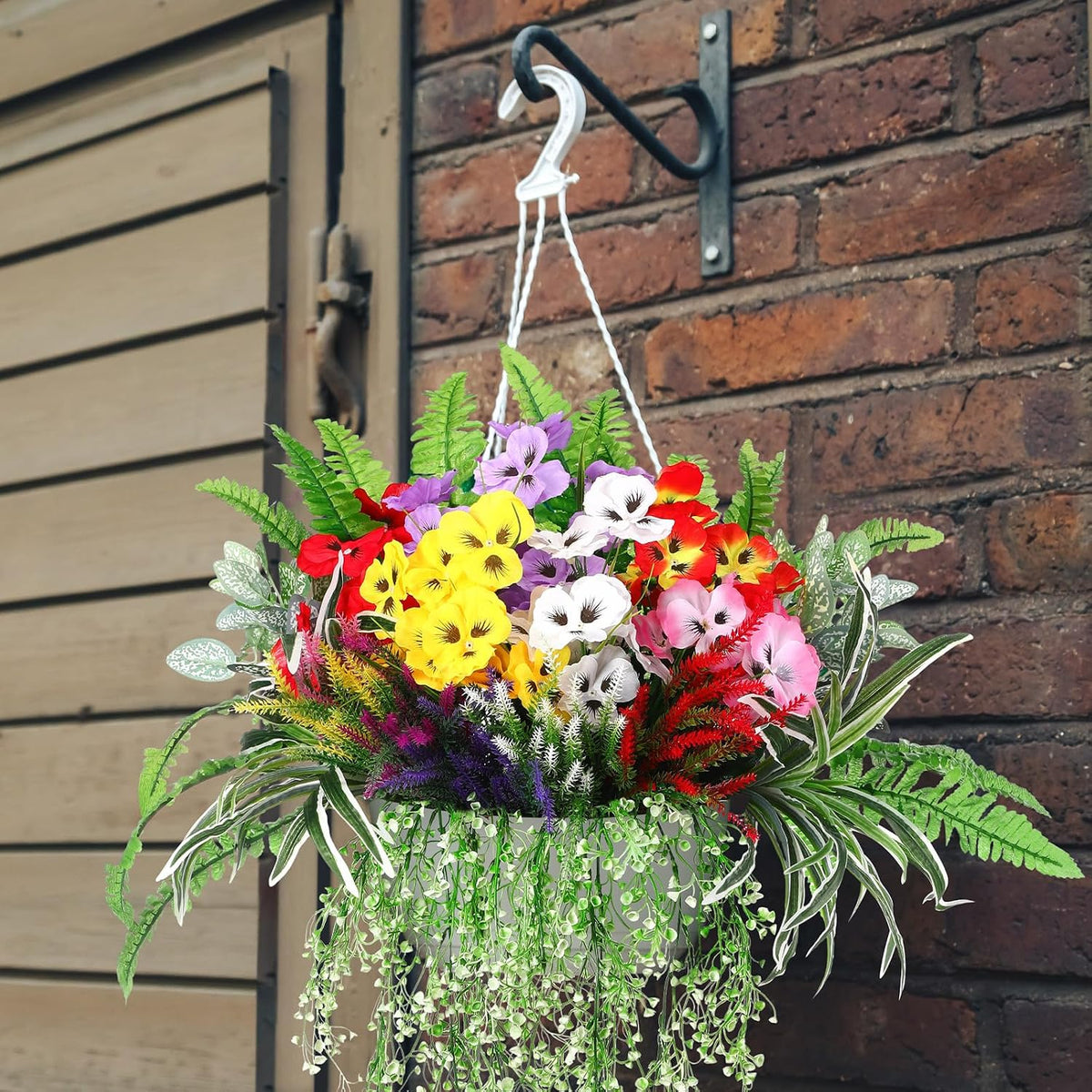 Daifunli 24 Pcs Artificial Plants for Outdoor, Fake Flowers Greenery UV Resistant Faux Plant Stems Shrubs Hanging Porch Patio Garden Window Box Home Wedding Summer Spring Decor(Mix Color)