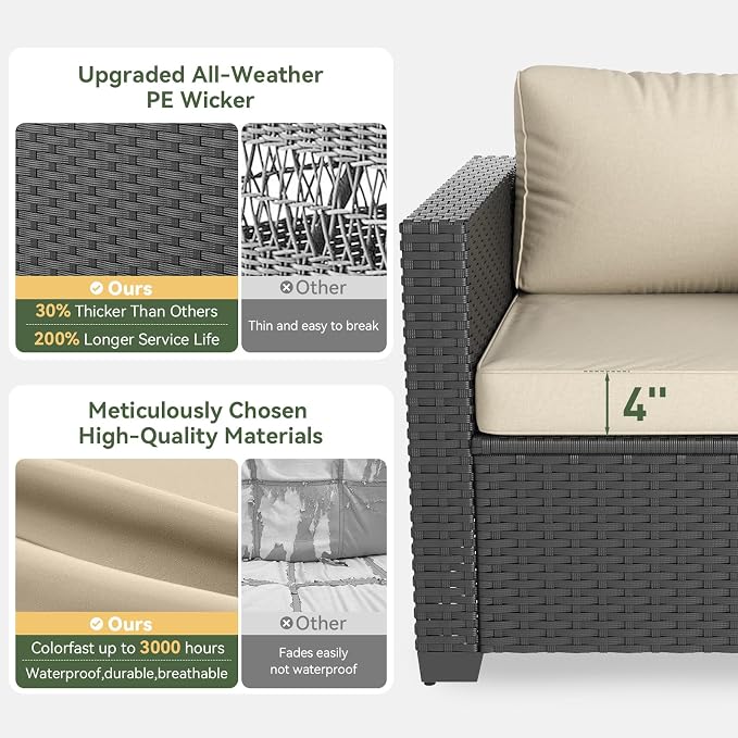 Aoxun 7 Piece Patio Furniture Set - Image 4