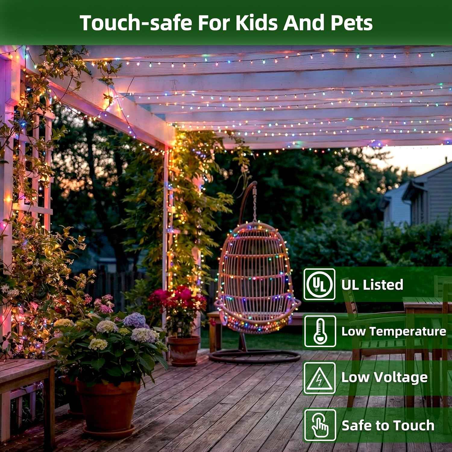 1500 LED 470FT Christmas Lights,12 Modes Outdoor String Lights, Multicolor | Weather-resistant Plug-in Tree Lights with Timer, Memory and Dimming for House, Fences, Patios, Holiday Decor