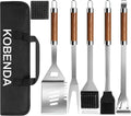 BBQ Grill Accessories, Stainless Steel Grilling Set with Storage Bag, Spatula, Fork, Cleaning Brush BBQ Accessories, Grill Tools Set for Outdoor Cooking Camping, Grilling Gifts for Men