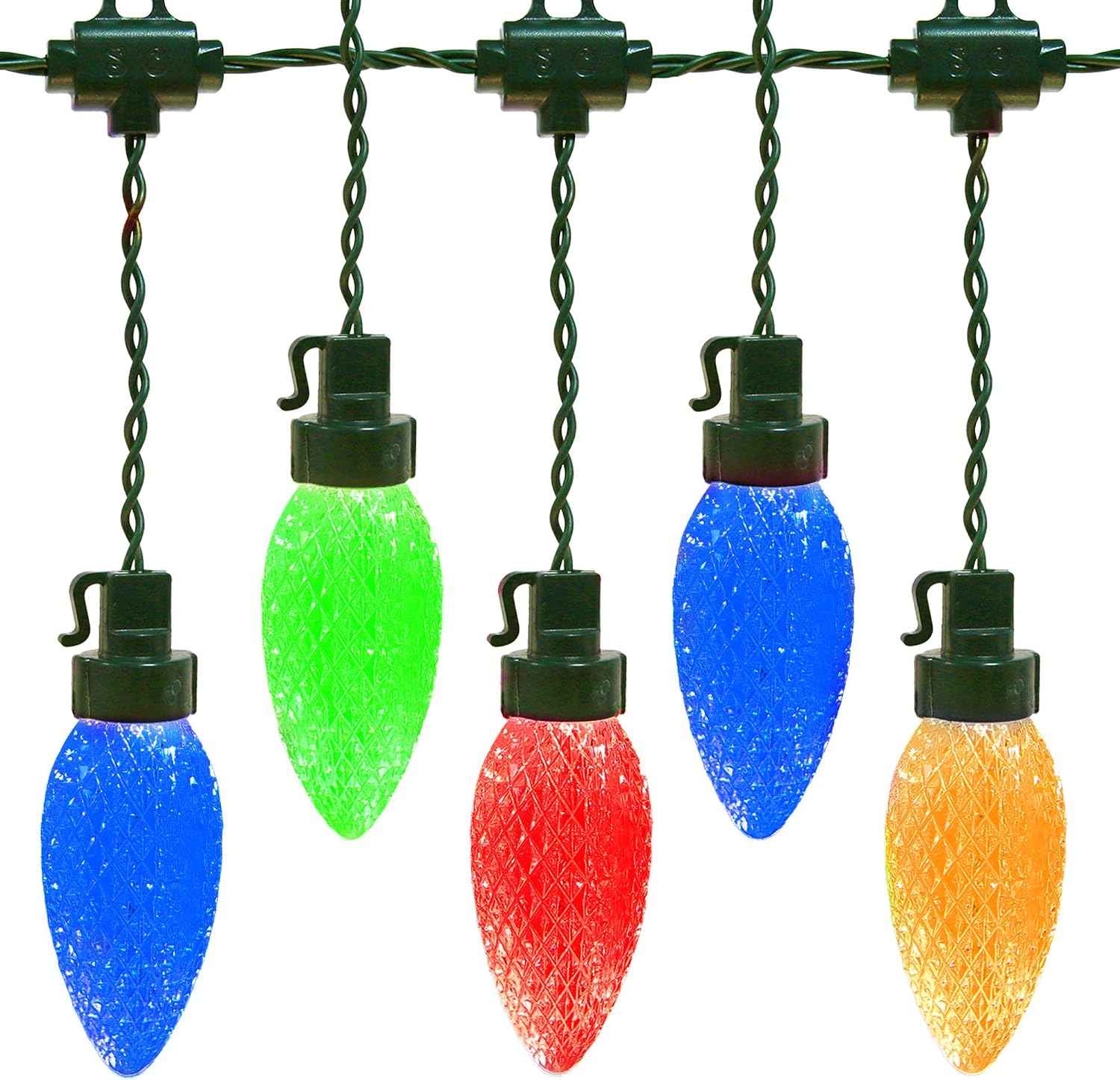 AWQ 35FT Outdoor Christmas String Lights 3.9in Large Pine Cone Multicolour | Christmas Lights Shatterproof & Waterproof Commercial Grade String Lights for Wedding Party Outdoor Christmas Decoration