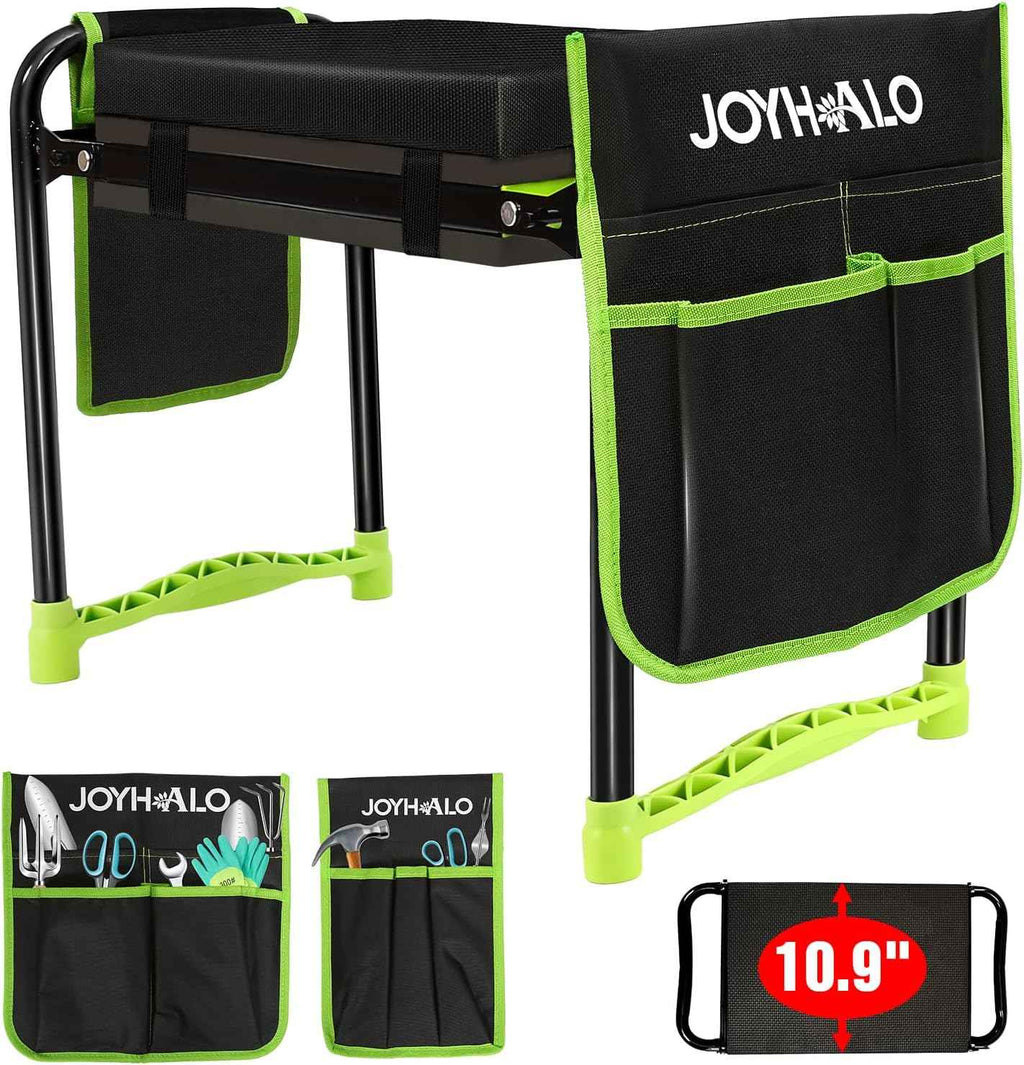 10.9in Wide Foldable Garden Kneeler and Seat, Heavy Duty with Thick Pad | Garden kneeler seat for seniors, Thick kneeling pad, Gardening stool, Foldable, Kneel & sit stool, Planting & weeding aid