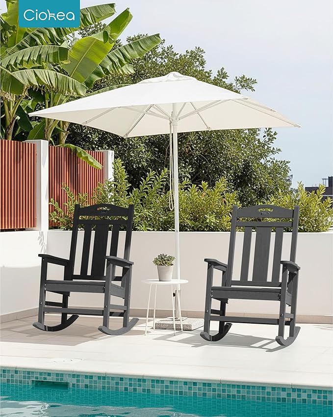 Ciokea Oversized Outdoor Rocking Chair, 380lbs Heavy-Duty Large Patio Rocker - Image 2