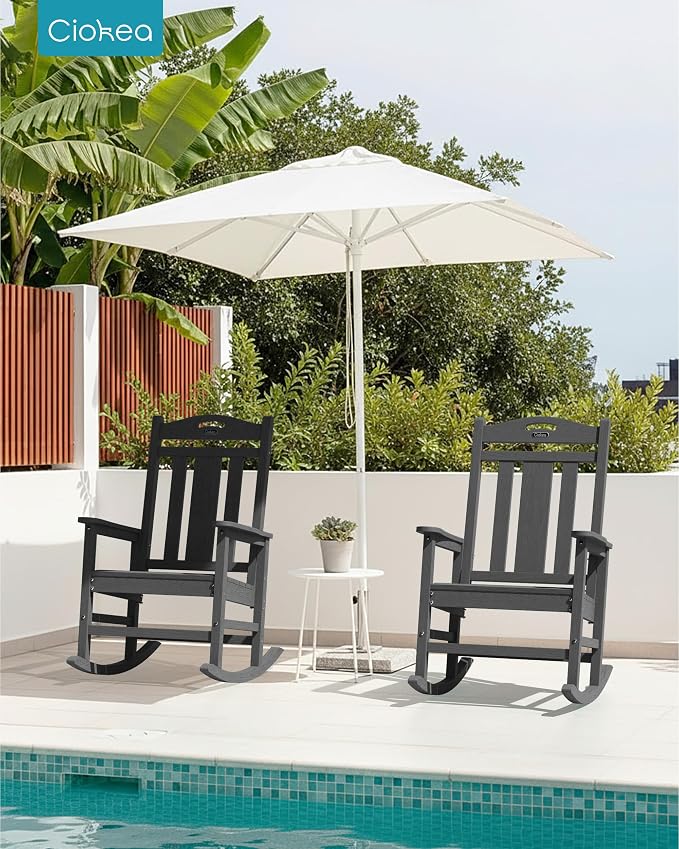 Ciokea Oversized Outdoor Rocking Chairs Set of 4, 380lbs Heavy-Duty Large Patio - Image 2