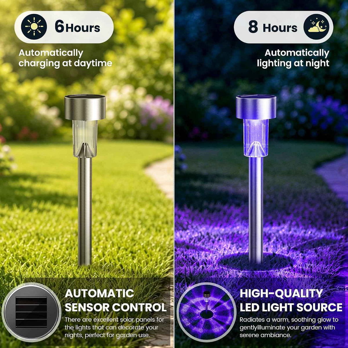GIGALUMI Solar Halloween Lights Outdoor Waterproof 12-Pack Halloween Decor | Auto dusk-to-dawn on/off, ideal for yard lawn pathway patio walkway, creepy holiday night ambiance