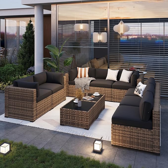 Aoxun Patio Furniture Sets, 10-Piece Outdoor Patio Furniture - Image 2