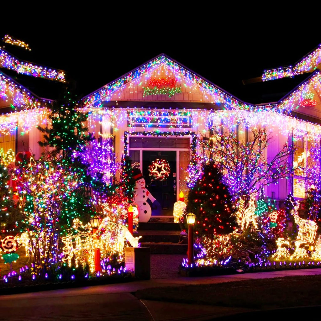 Dazzle Bright Outdoor Christmas String Lights, 1000 LED 328 FT Plug in Fairy Light with Remote Control 8 Modes & Timer, Waterproof Decoration for Home Garden Yard Xmas Wedding, Multi-Colored