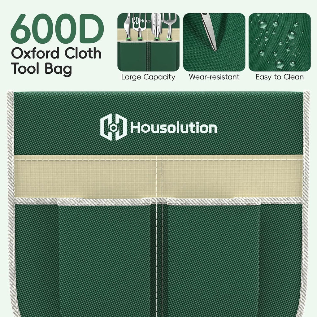 Housolution Garden Kneeler and Seat with Anti-Tipping Extendable Legs | Foldable and Portable Garden Stool with 2 Tool Bags, Thick Soft Kneeling Pad, Gardening Gifts for Women Men Seniors, Green