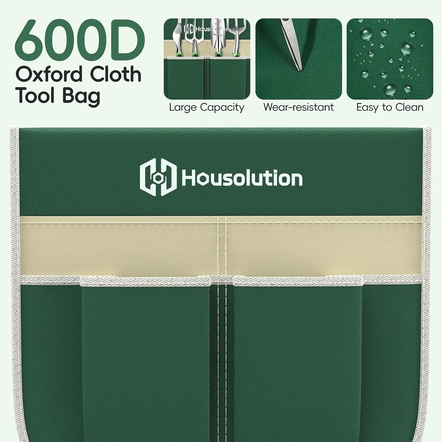 Housolution Garden Kneeler and Seat with Anti-Tipping Extendable Legs | Foldable and Portable Garden Stool with 2 Tool Bags, Thick Soft Kneeling Pad, Gardening Gifts for Women Men Seniors, Green
