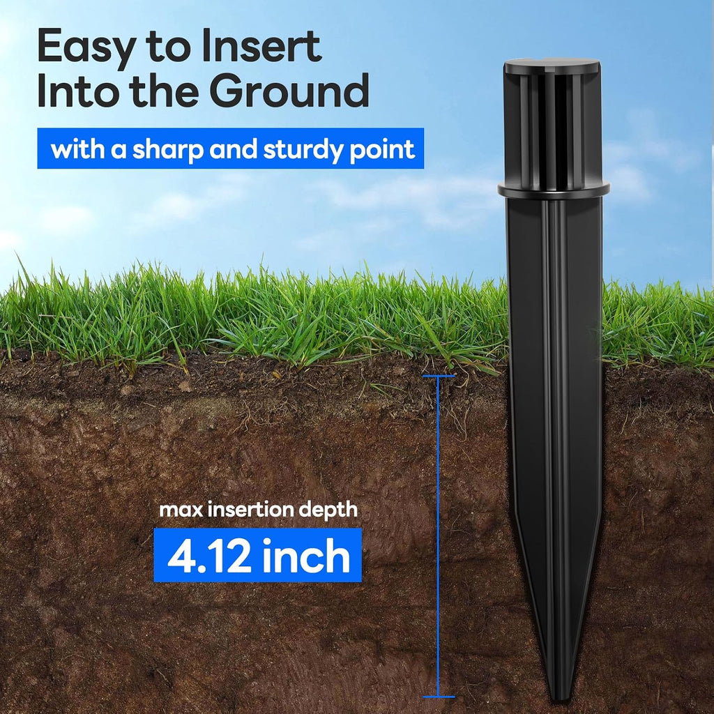 COXSENI Reinforced Ground Stakes, 0.75" x 5.12" for Solar Lights, 8 Pack | Heavy Duty ABS Plastic, Weather Resistant, Replacement Nails for Pathway, Garden, Torch & Landscape Lights