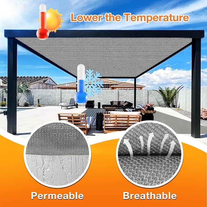 Artpuch Outdoor Pergola Shade Cover 18x21 FT Sun Shade Cloth - Image 4