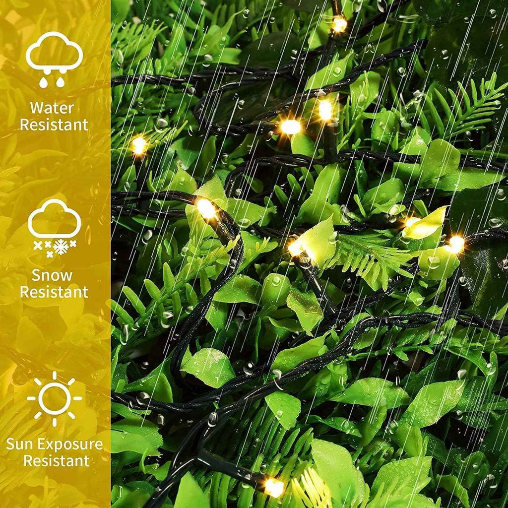 QUWIN Waterproof LED Outdoor Christmas String Lights, 115Ft 300 LED UL Certified 8 Modes with End-to-End Plug, Indoor & Outside Fairy Light for Christmas Tree, Patio, Wedding, Party (Warm White)