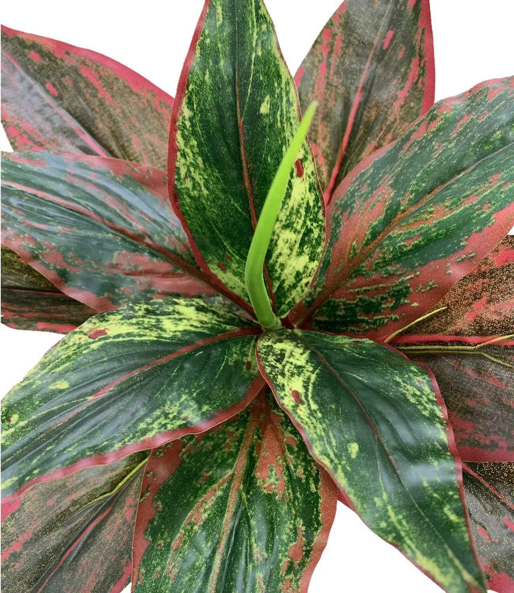 CATTREE Fake Plants Artificial Plant Outdoor Shrubs Faux Grass Plastic Leaves Greenery Bushes Home Garden Wedding Party Decorations Indoor Office Yard UV Resistant Planter Filler Red 2 Pack