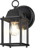 LIT-PaTH Outdoor Wall Light Fixture, Aluminum Glass, Black, 1 Pack | Exterior Porch Light Wall Sconce Lantern for House, Patio, Garage, Waterproof, E26 Socket 60W Max