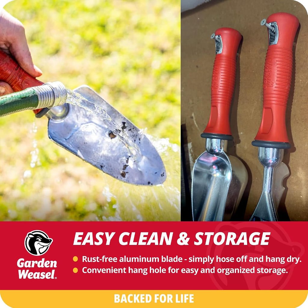 Garden Weasel 3Piece Hand Tool Set Trowel Transplanter Cultivator Gardening | Heavy duty steel combo set for digging, planting & weeding. Includes trowel, transplanter & hand cultivator for garden care