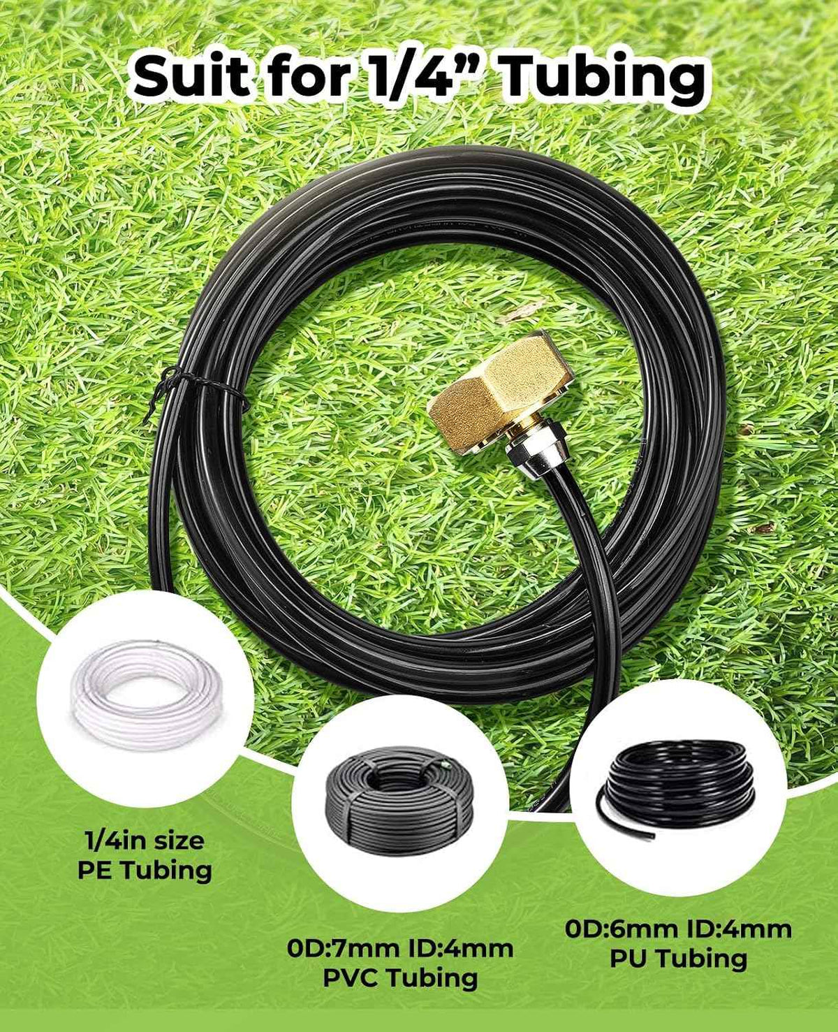 HOMENOTE US Standard Faucet Adapter, 3/4'' to 1/4'' Hose Adapter | Convert 3/4" Female Hose Thread Bib to 1/4" Tubing, 2 Brass Adapters with 4 Washers