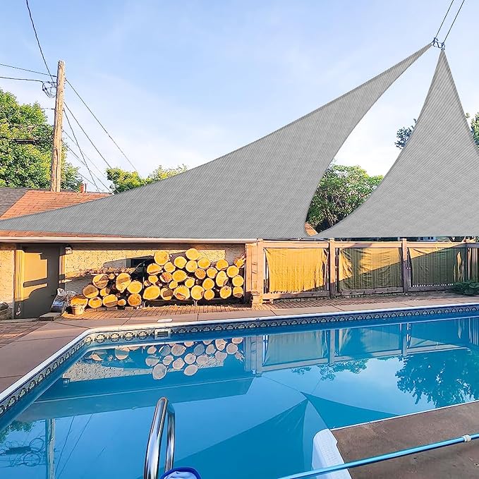 E&K Sunrise 3' x 3' x 3' Sun Shade Sail Triangle Canopy Shade Cover UV Block by EKSUNRISEINC