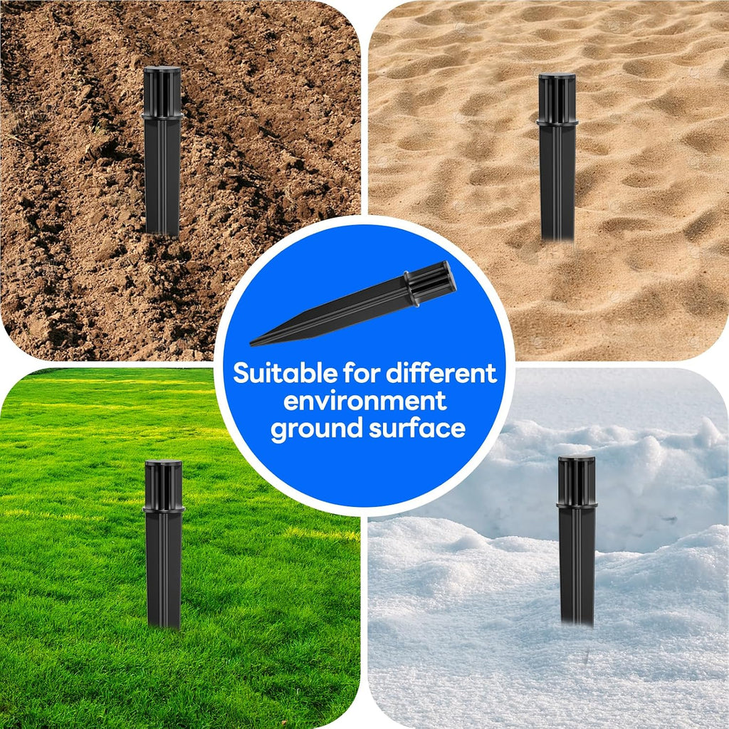 COXSENI Reinforced Ground Stakes, 0.75" x 5.12" for Solar Lights, 8 Pack | Heavy Duty ABS Plastic, Weather Resistant, Replacement Nails for Pathway, Garden, Torch & Landscape Lights