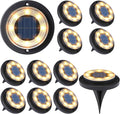 Solar Lights Outdoor Waterproof，Warm White 12 Pack 2-in-1 Ground Lights | Solar Powered Lights Outdoor Solar Disk Light Landscape Light for Deck Step Patio Yard Pathway Walkway Driveway Garden