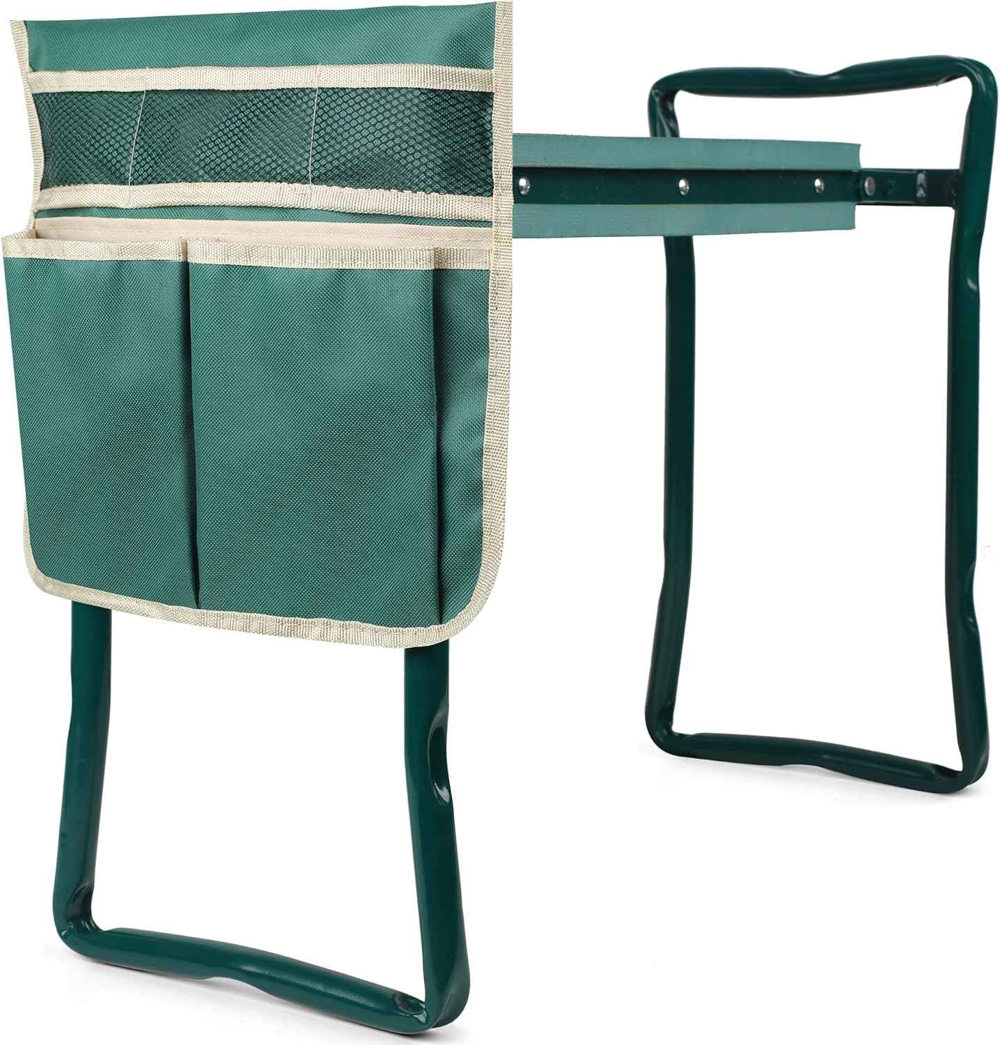 Garden Kneeler and Seat, Garden Bench for Kneeling and Sitting, Garden Stool and Kneeler with A Tool Pocket, Eva Soft Foam Pad for Kneeling and Seating, Gardening Gifts for Women Men Seniors Gardener