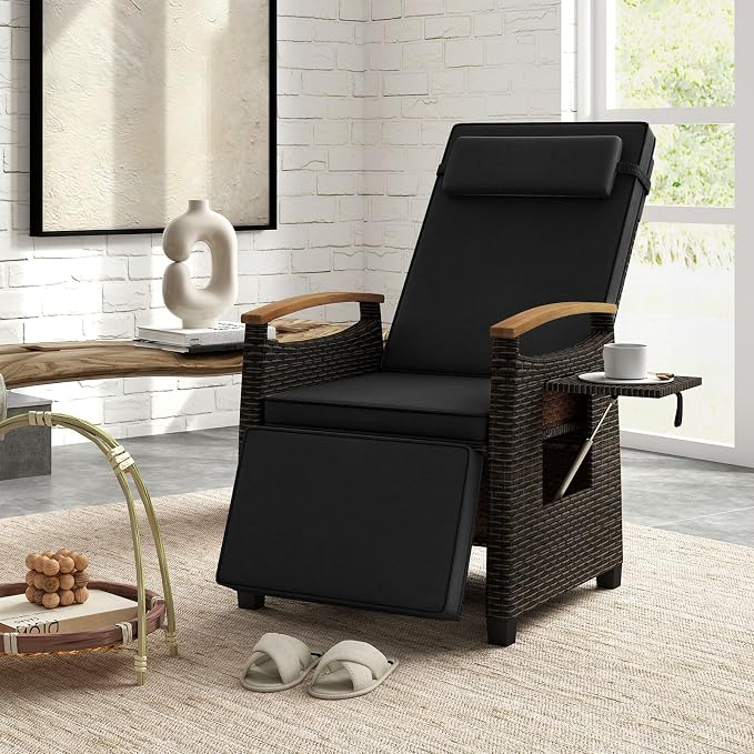 RELAX4LIFE Rattan Outdoor Recliner Chair - Image 8