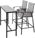 NUU GARDEN 3 Piece Patio Bar Set, 2 Textilene High Bar Stools and Patio Bar by NUUGARDENCORPORATION